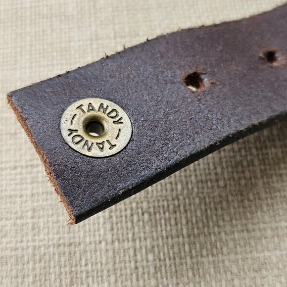 Tandy Genuine Leater Bracelet Handmade Brown Wrist Band Size 6.5 inches - Picture 5 of 10